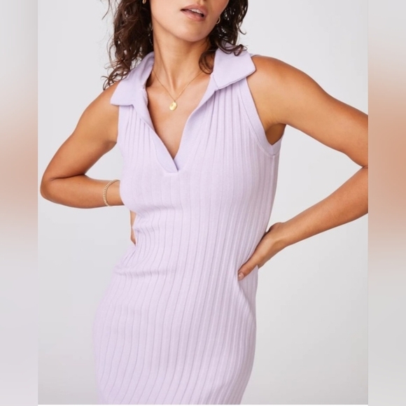 #0994 Sz XS Stateside Elegant Lavender Sleeveless Collard Maxi Dress - Picture 4 of 11